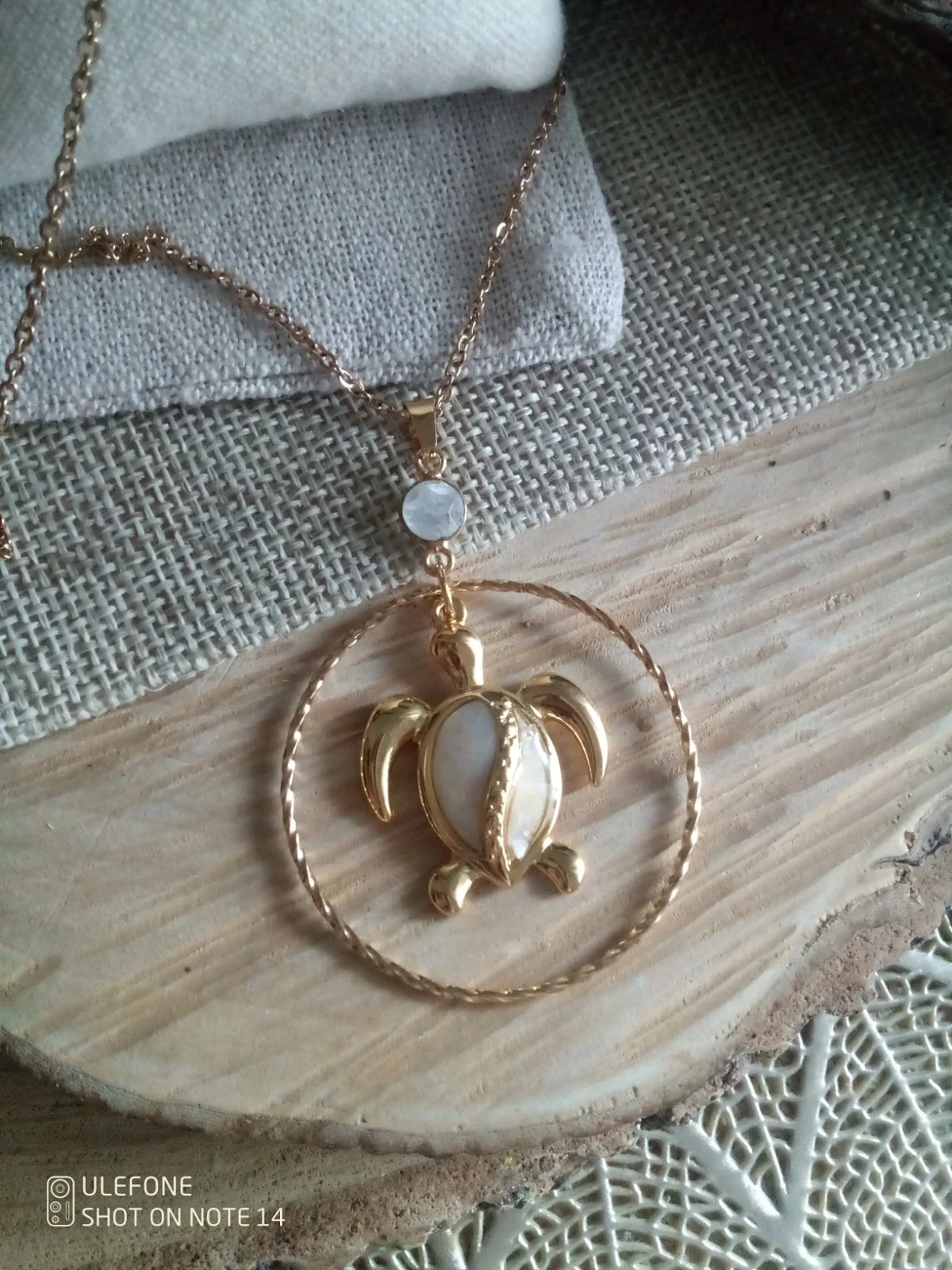 Iridescent turtle necklace and moonstone – photo 2